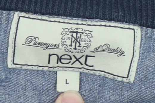 Next Men's Blue Cotton Blend Crew Neck Jumper Size L