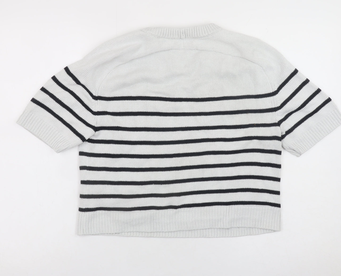 Abercrombie & Fitch Womens White Striped Short Sleeve Jumper XS