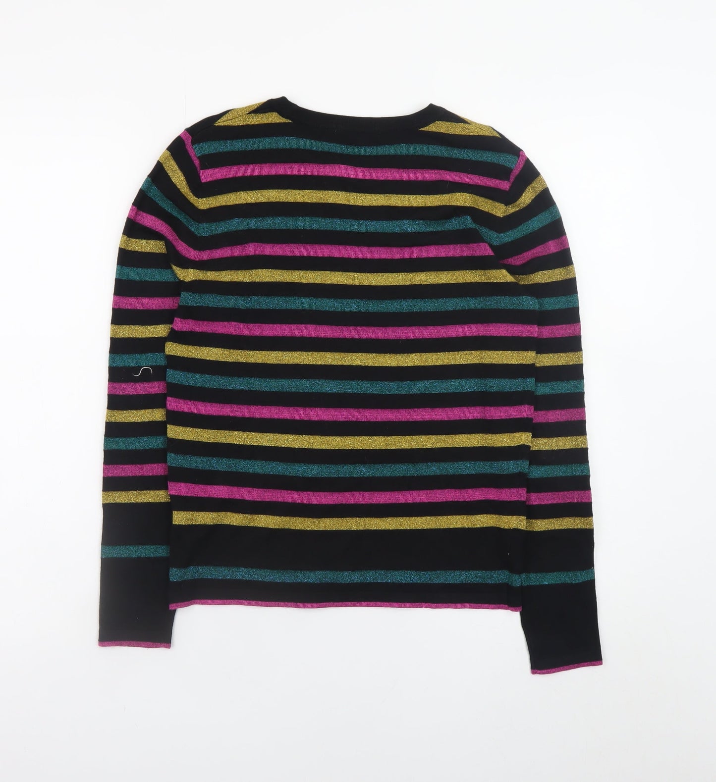 Tu Women’s Multicoloured Striped Crew Neck Knit Jumper Size 8