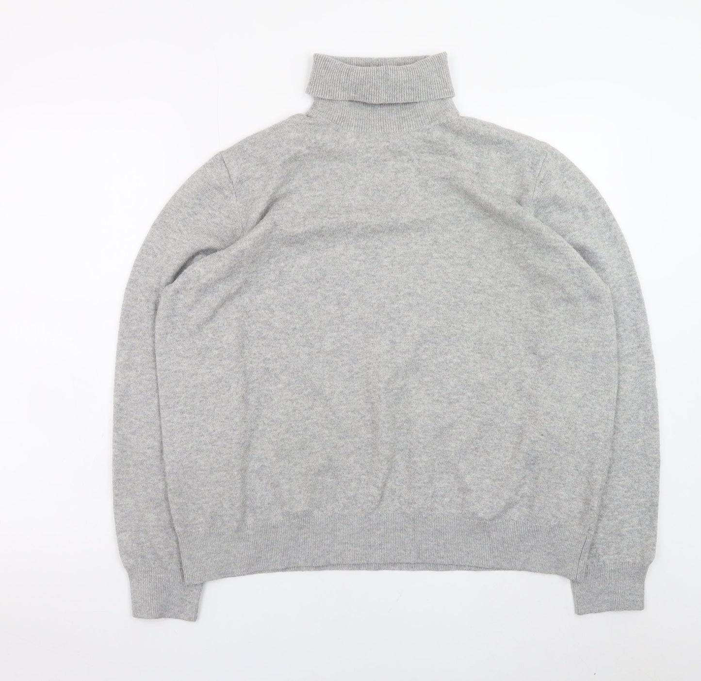 Marks and Spencer Women Grey Roll Neck Knit Jumper Size L