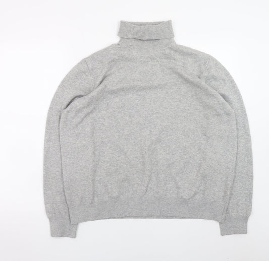 Marks and Spencer Women Grey Roll Neck Knit Jumper Size L