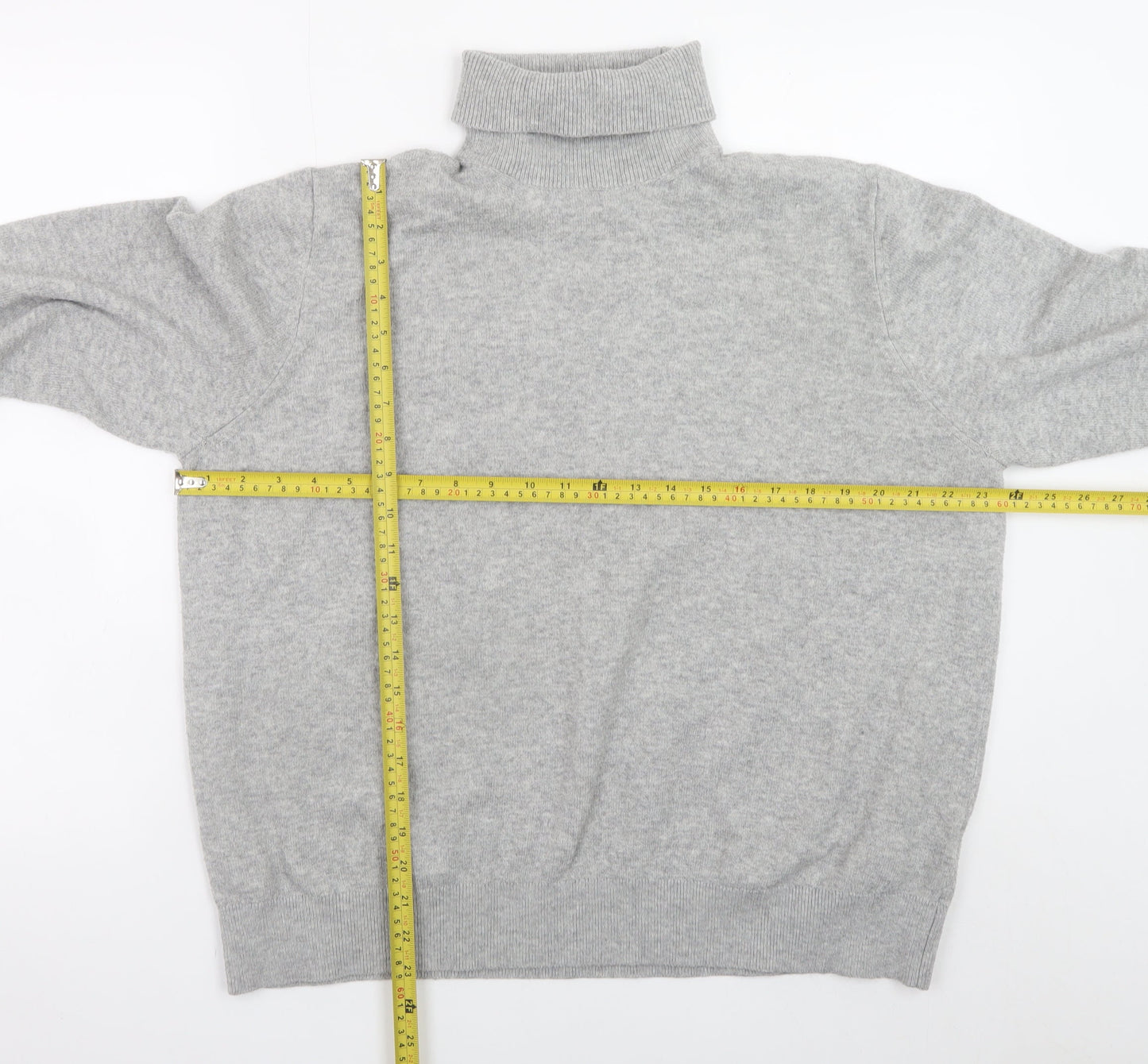 Marks and Spencer Women Grey Roll Neck Knit Jumper Size L