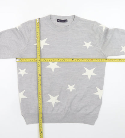 Marks & Spencer Women Grey Star Knit Jumper Size 12