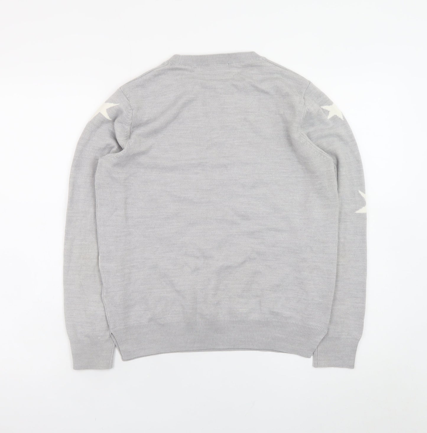 Marks and Spencer Women Grey Star Knit Jumper Size 12