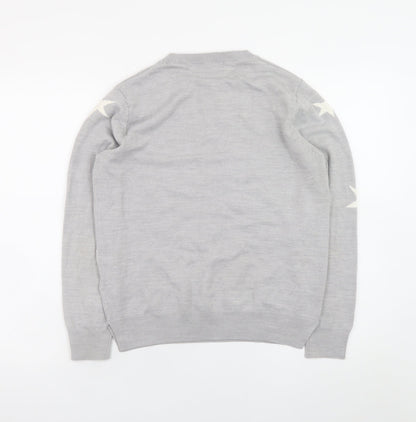 Marks & Spencer Women Grey Star Knit Jumper Size 12