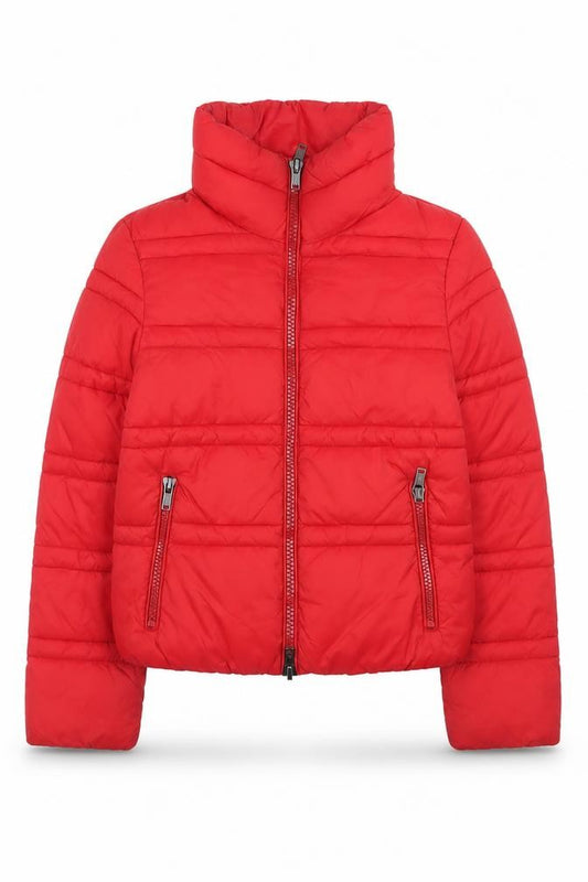 SH Collection Women's Red Puffer Jacket Size S Quilted Zip Winter Coat