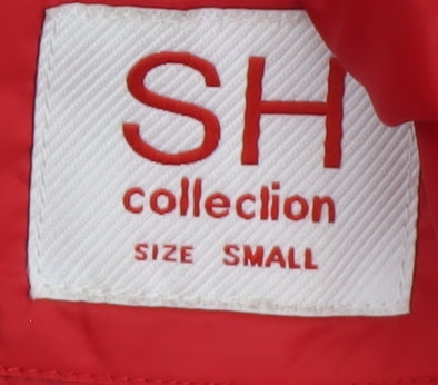 SH Collection Women's Red Puffer Jacket Size S Quilted Zip Winter Coat