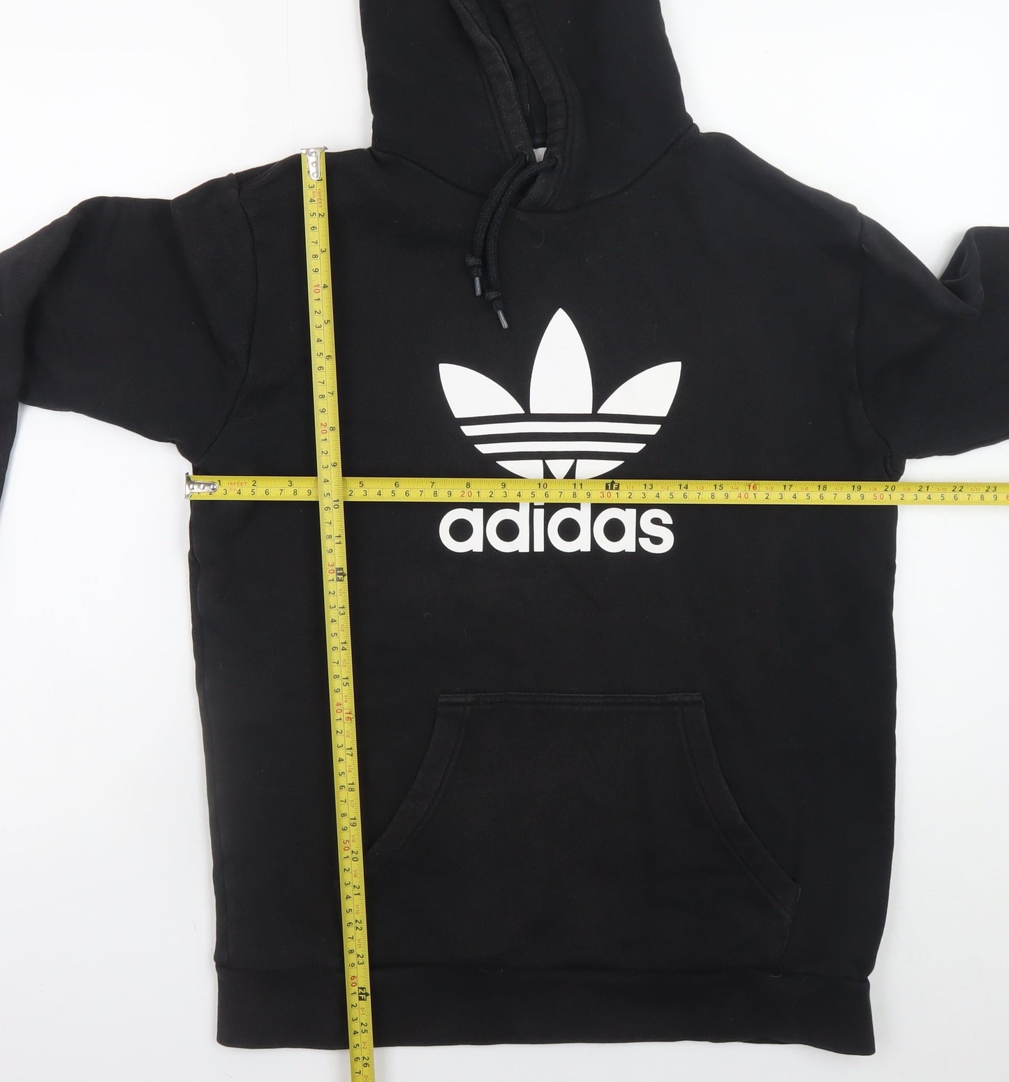 Adidas Men's Black Pullover Hoodie M Sports Logo Fleece Sweatshirt