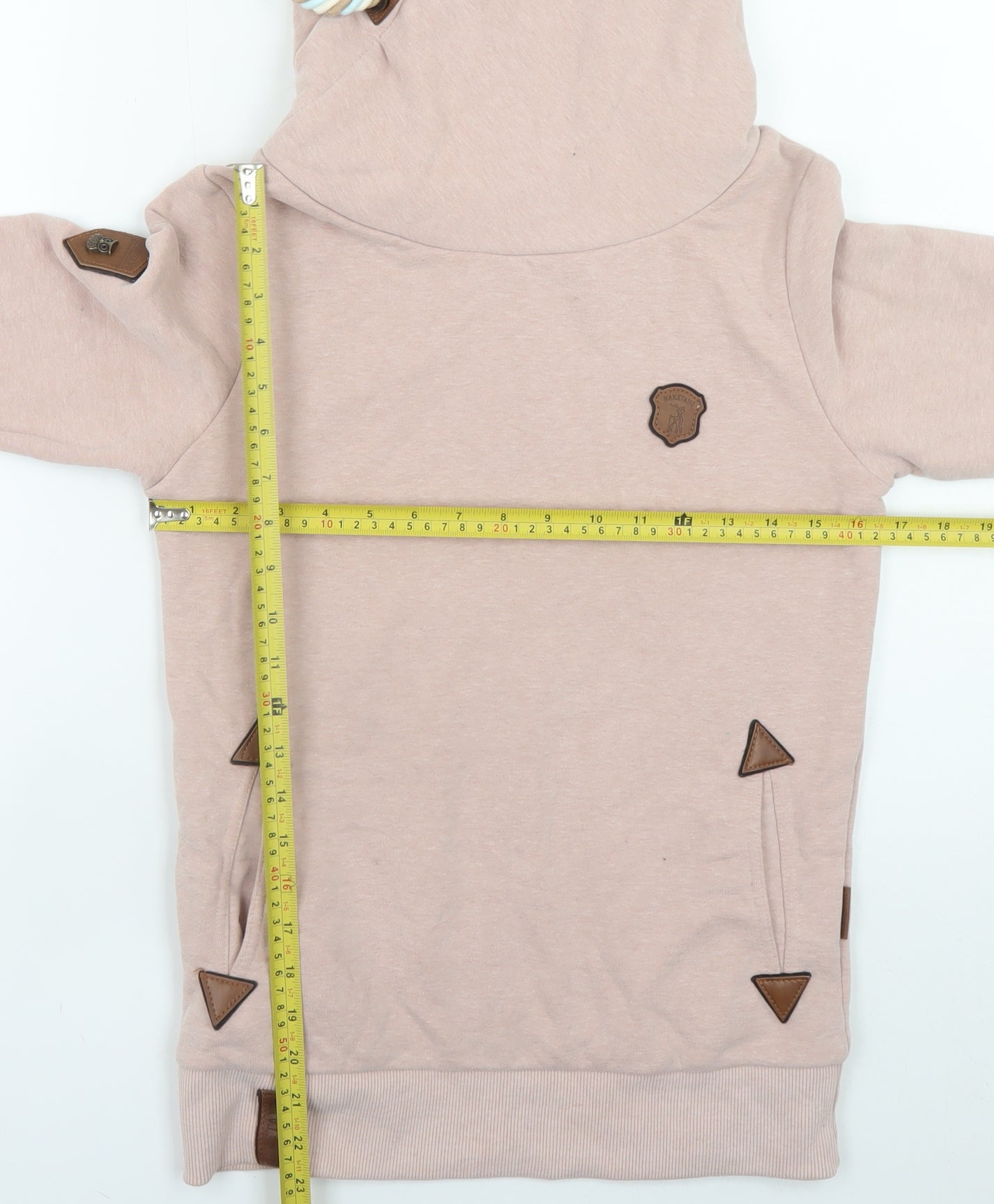 Naketano Womens Beige Hooded Pullover Sweatshirt Size S Cotton Blend