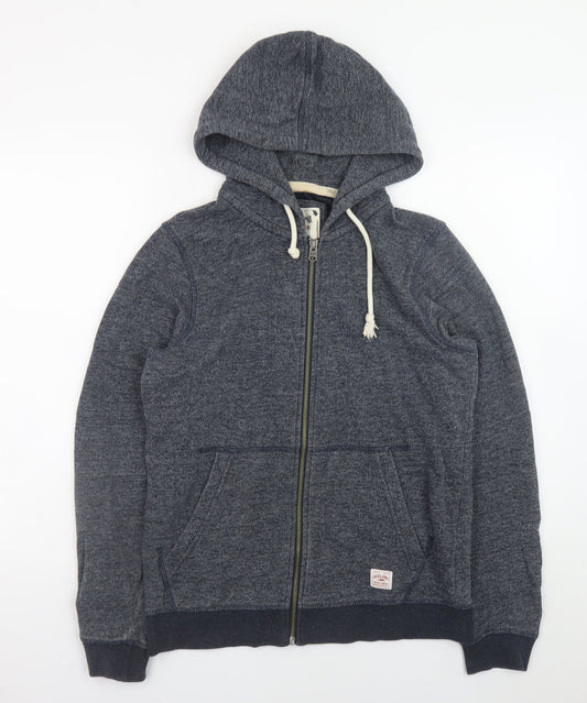 Jack & Jones Men’s Blue Full Zip Hoodie Small Cotton Blend Sweatshirt