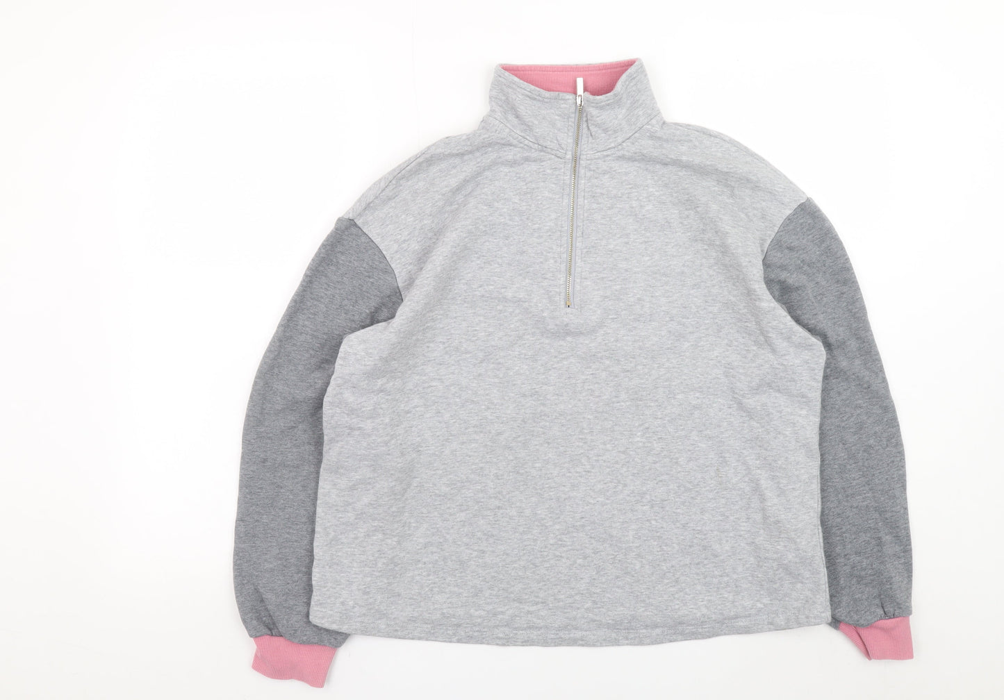 Michelle Keegan Women’s Grey Colourblock 1/2 Zip Sweatshirt Size 12