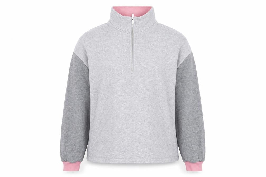 Michelle Keegan Women’s Grey Colourblock 1/2 Zip Sweatshirt Size 12