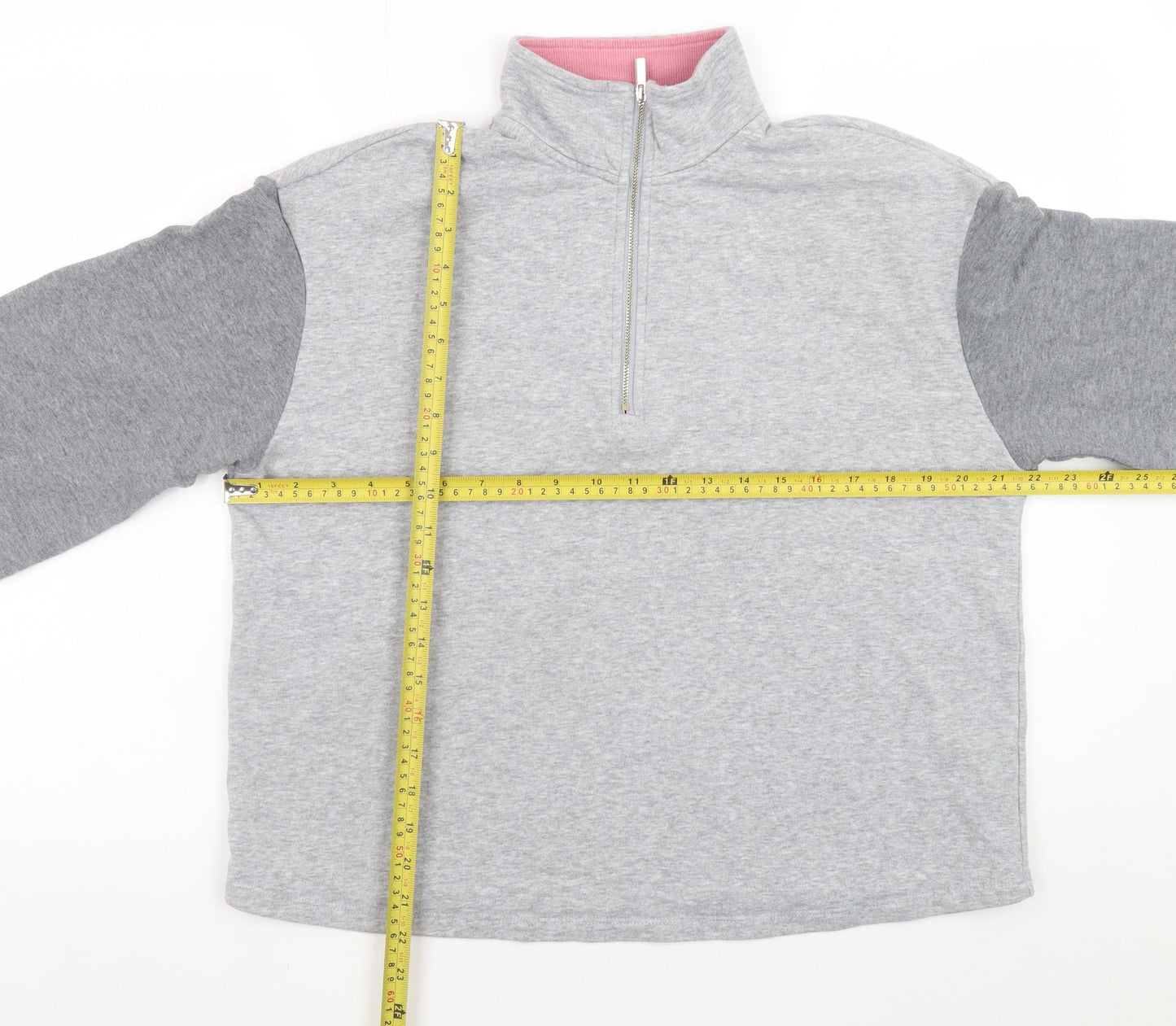 Michelle Keegan Women’s Grey Colourblock 1/2 Zip Sweatshirt Size 12