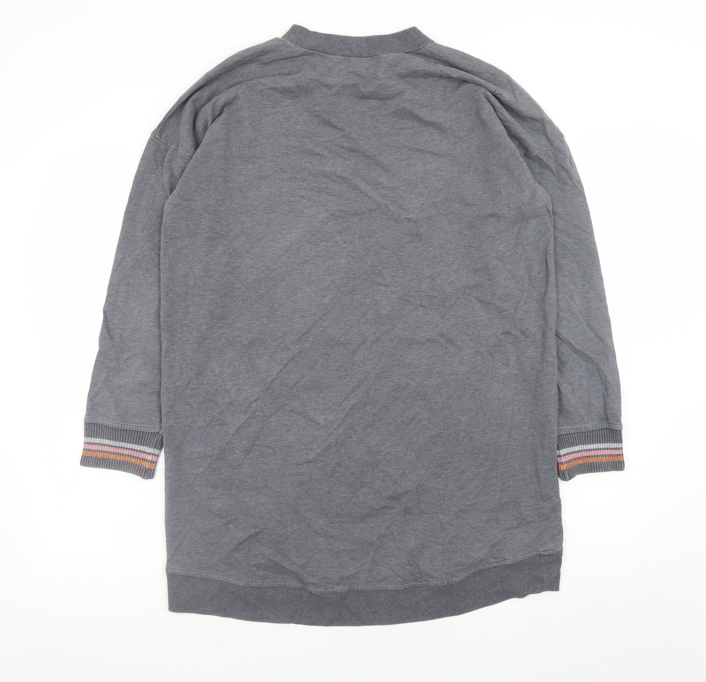 Oliver Bonas Womens Grey Long Sleeve Jersey T-Shirt Dress Size 12