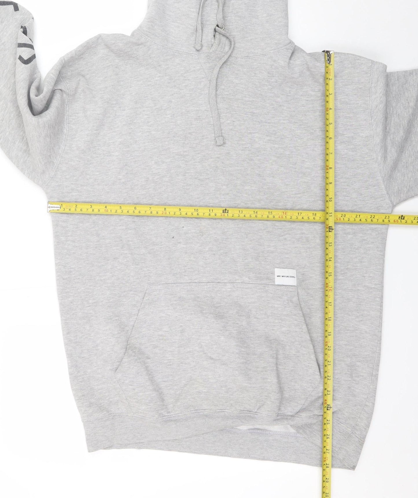 MKI Miyuki Zoku Mens Grey L Pullover Hoodie Graphic Print Streetwear