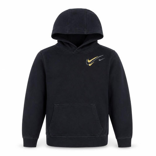 Nike Boys Black XL Pullover Fleece Hoodie with Yellow Logo