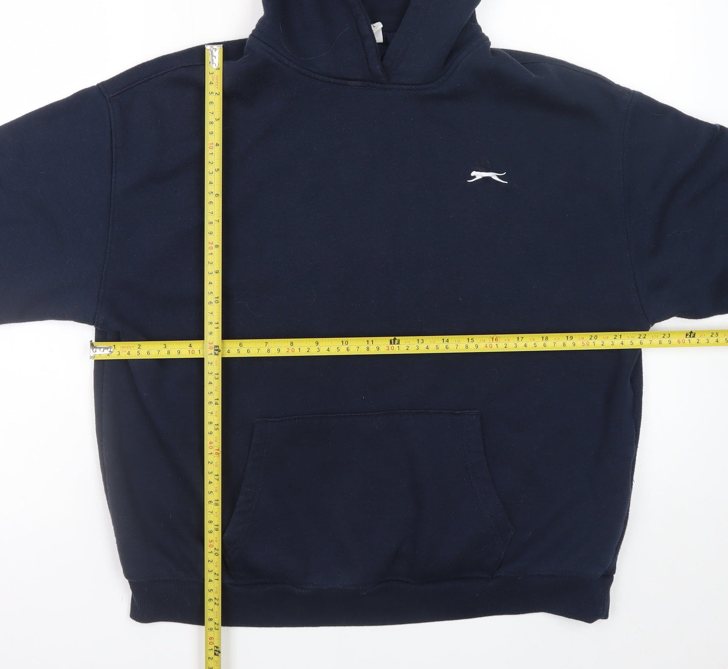 Slazenger Men's Blue Pullover Hoodie L Logo Fleece Sweatshirt