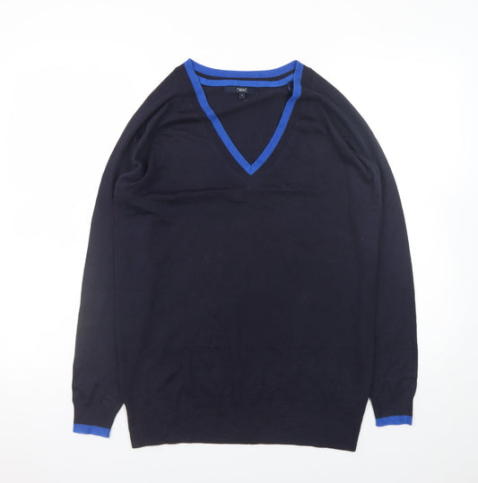 Next Men's Blue V-Neck Pullover Jumper Size S
