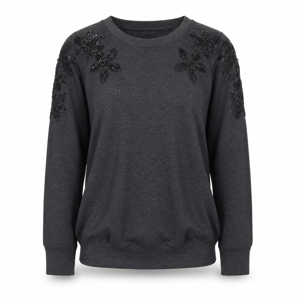 H&M MAMA Women's Grey Beaded Shoulder Maternity Pullover Jumper Size 8
