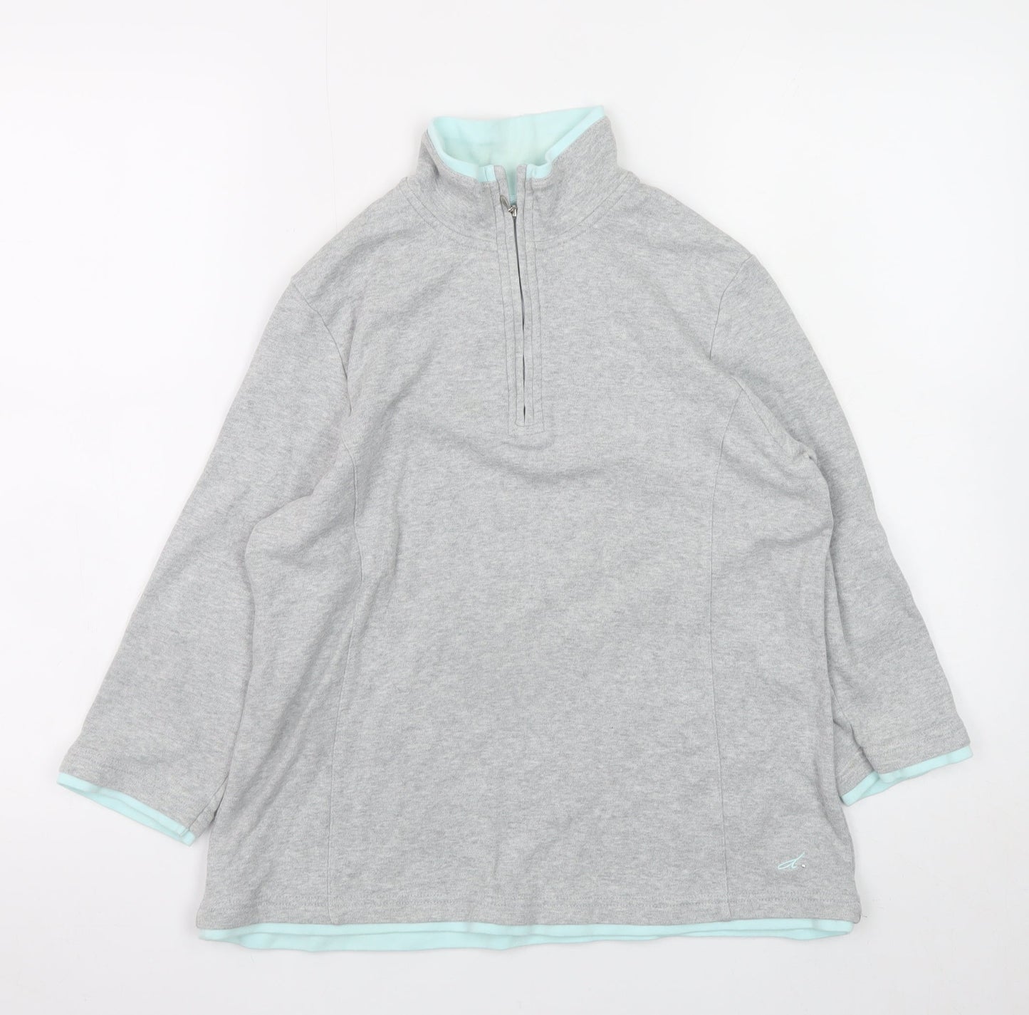 Ash Classics Womens Grey 1/4 Zip Pullover Sweatshirt Size 12