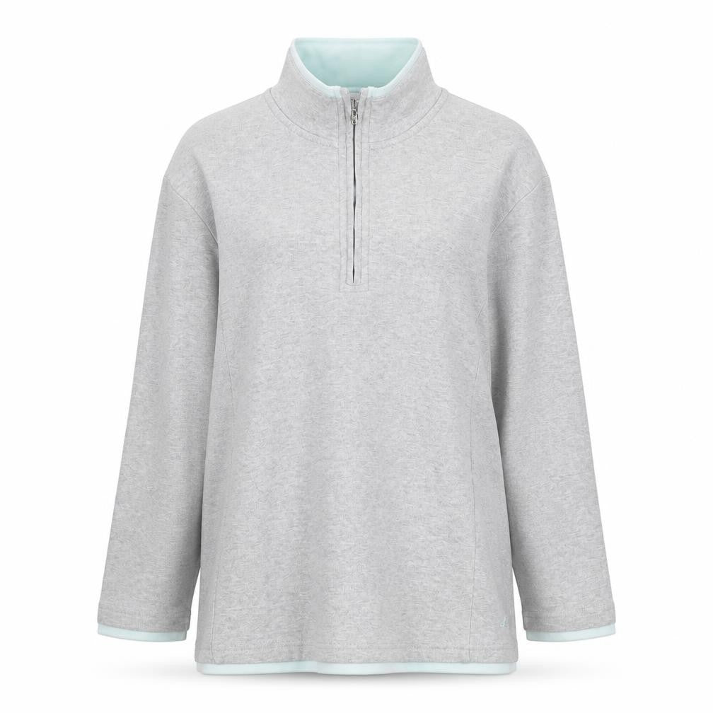 Ash Classics Womens Grey 1/4 Zip Pullover Sweatshirt Size 12