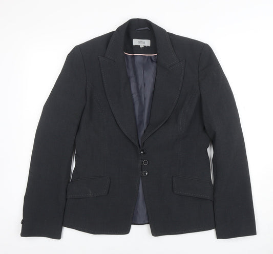 Marks and Spencer Women's Black Blazer UK 12 Regular Fit Single-Breasted