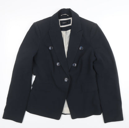 Additional front view of Dunnes Women Navy Double-Breasted Blazer, size 10, Classic Workwear