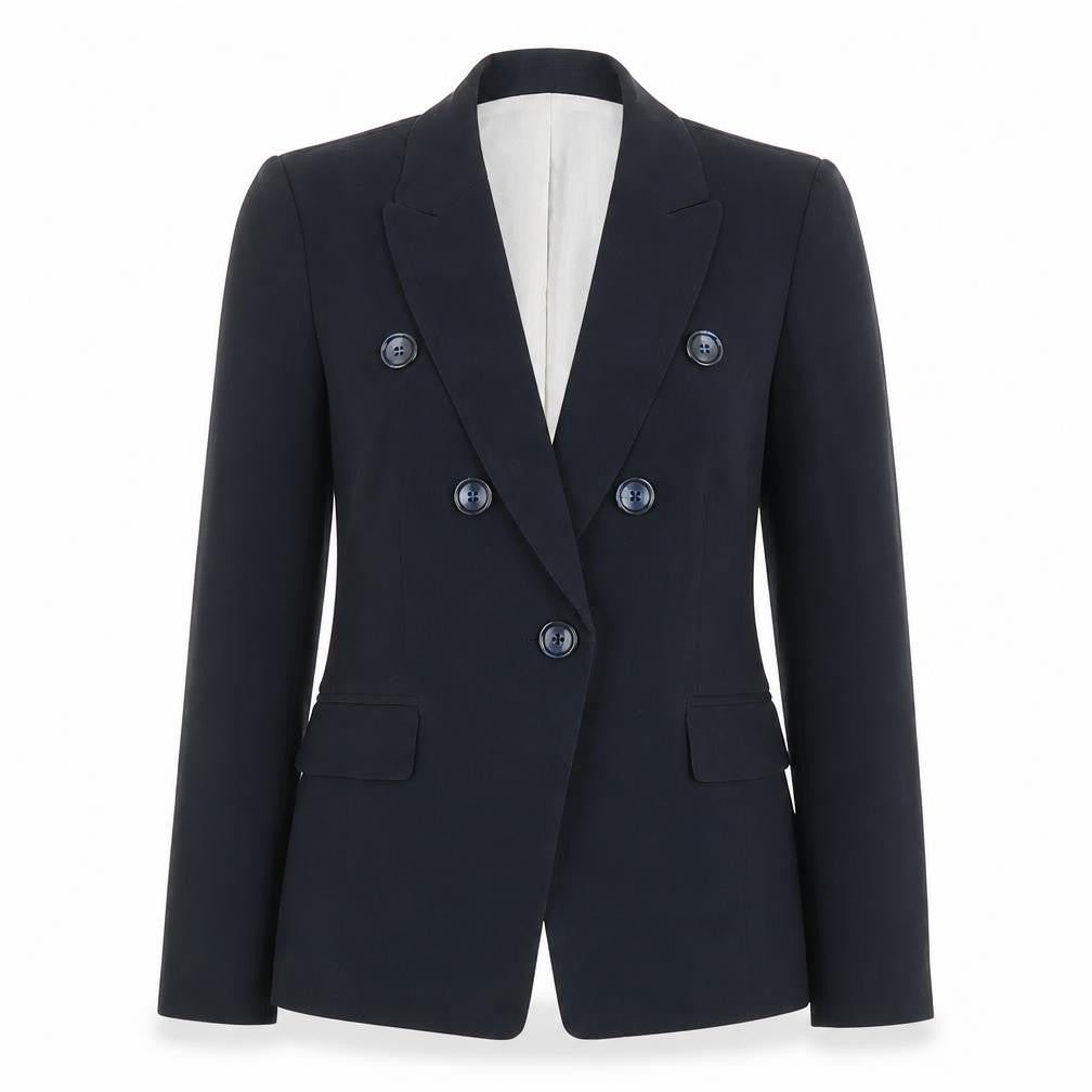Dunnes Women Navy Double-Breasted Blazer Size 10 Classic Workwear