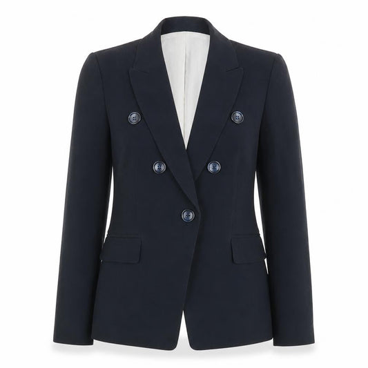 Dunnes Women Navy Double-Breasted Blazer Size 10 Classic Workwear
