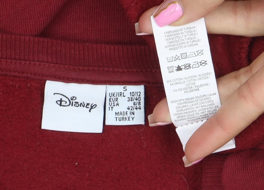 Disney Women Burgundy Sweatshirt S Winnie the Pooh Oh Bother Crew Neck