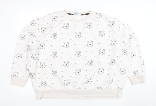 Disney Womens Beige Winnie the Pooh Pullover Sweatshirt 2XL