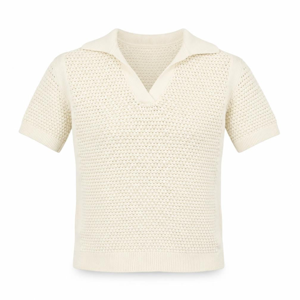 Marks & Spencer Women’s Ivory Open-Knit Cotton V-Neck Jumper XS