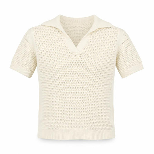 Marks & Spencer Women’s Ivory Open-Knit Cotton V-Neck Jumper XS