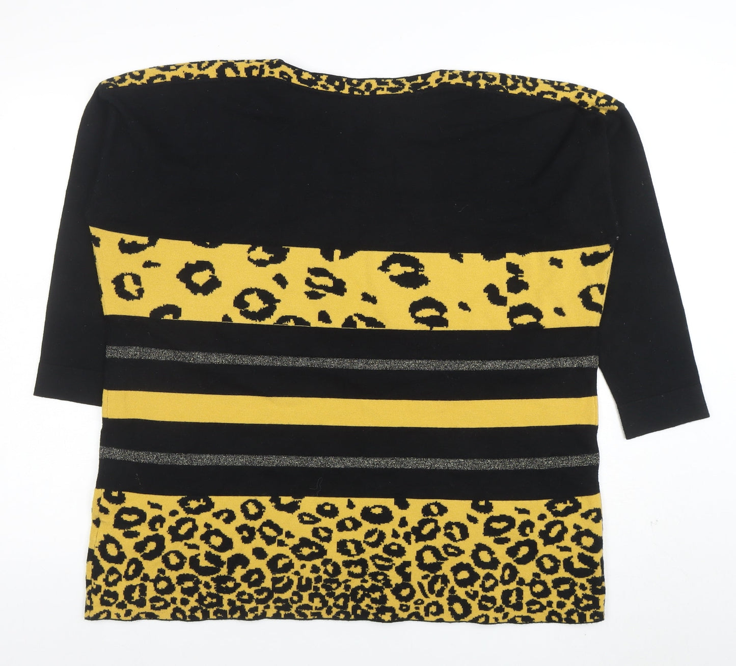 Saloos Women’s Multicoloured Leopard Stripe 3/4 Sleeve Jumper Size 16