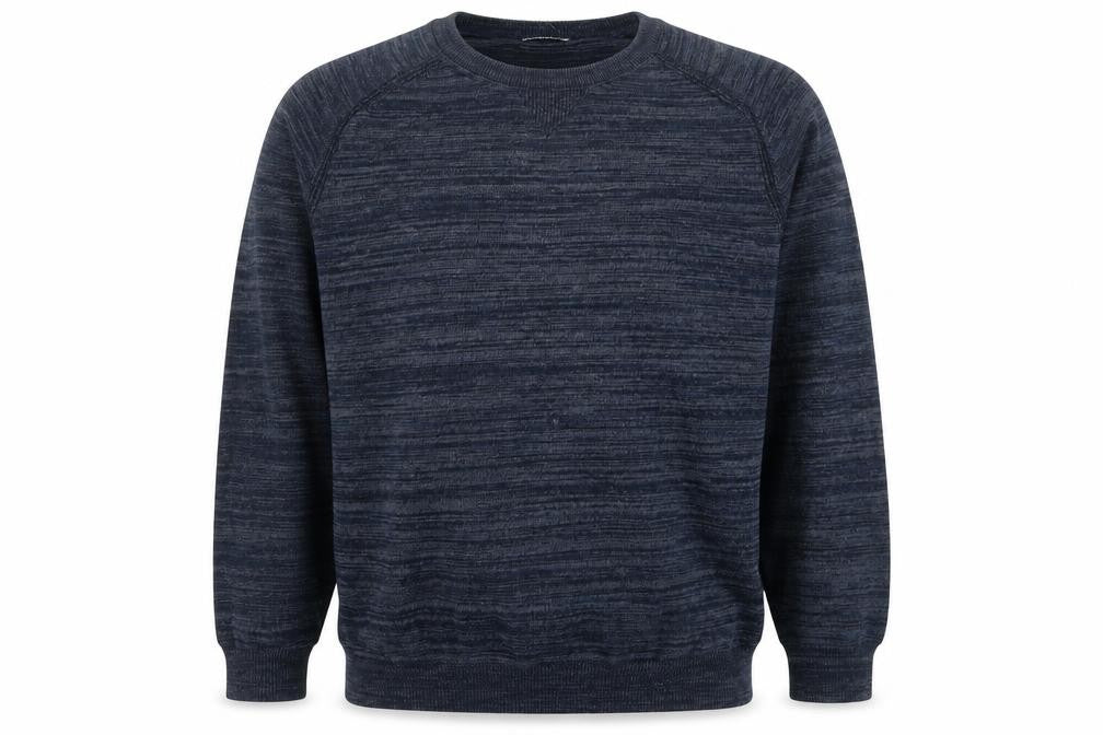 EASY Men's Blue XL Cotton Blend Crew Neck Pullover Jumper