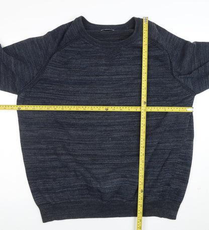 Back view of Easy Men's Blue XL Cotton Blend Crew Neck jumper