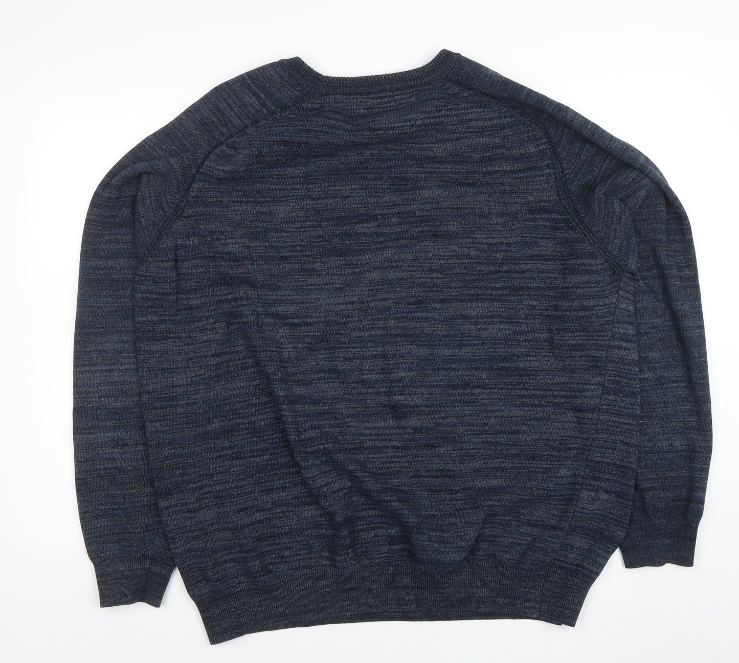 EASY Men's Blue XL Cotton Blend Crew Neck Pullover Jumper