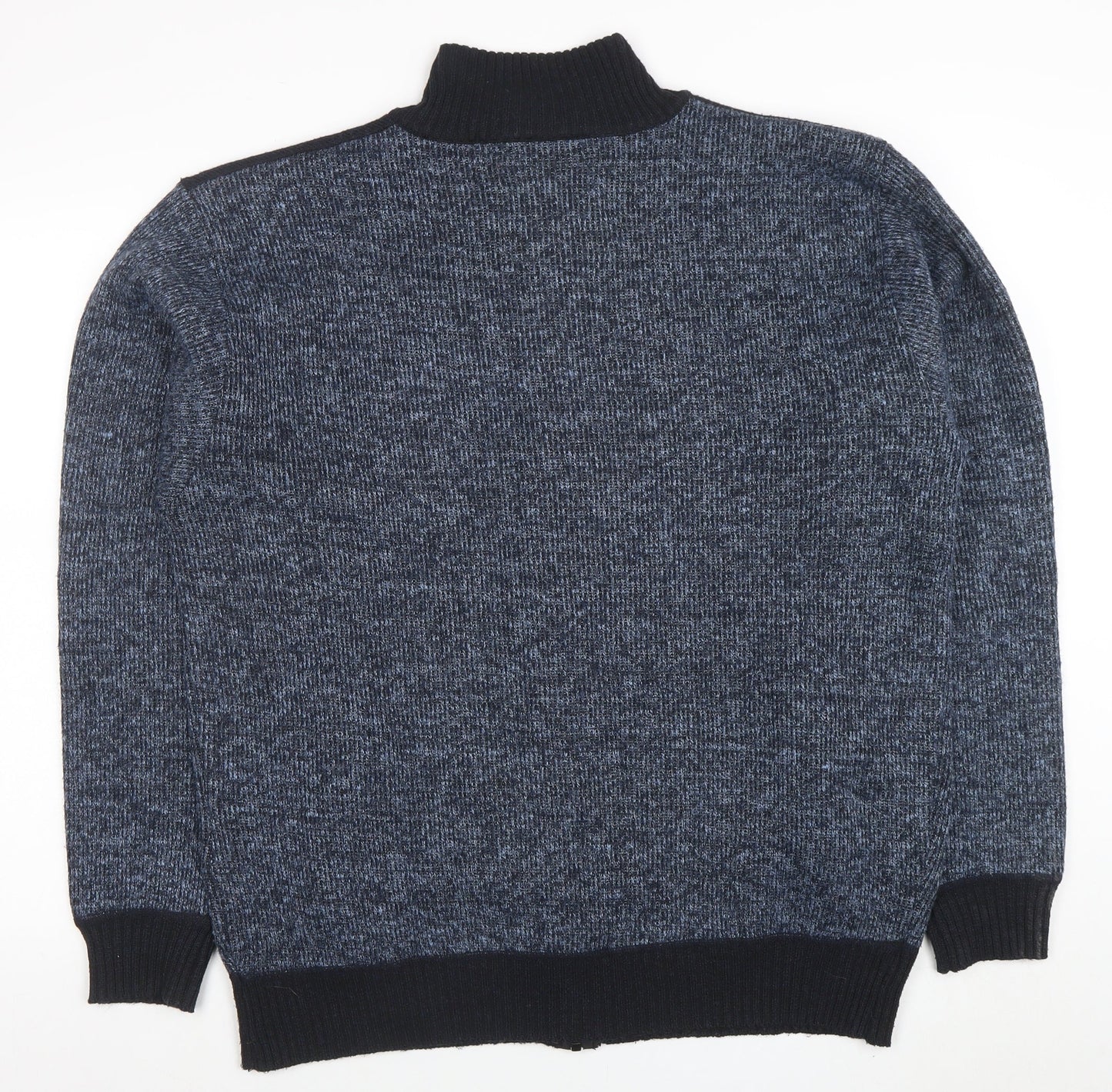 Charles Norton Men’s Blue Full Zip Knit Jumper 2XL High Neck