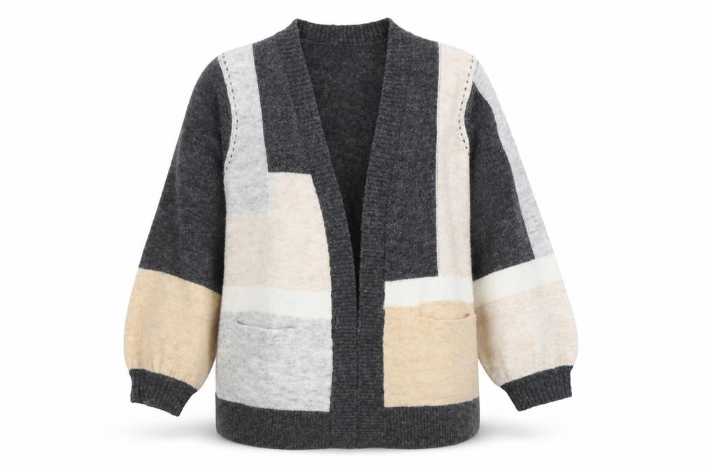White Stuff Women’s Multicoloured Geometric Knit Cardigan UK 12