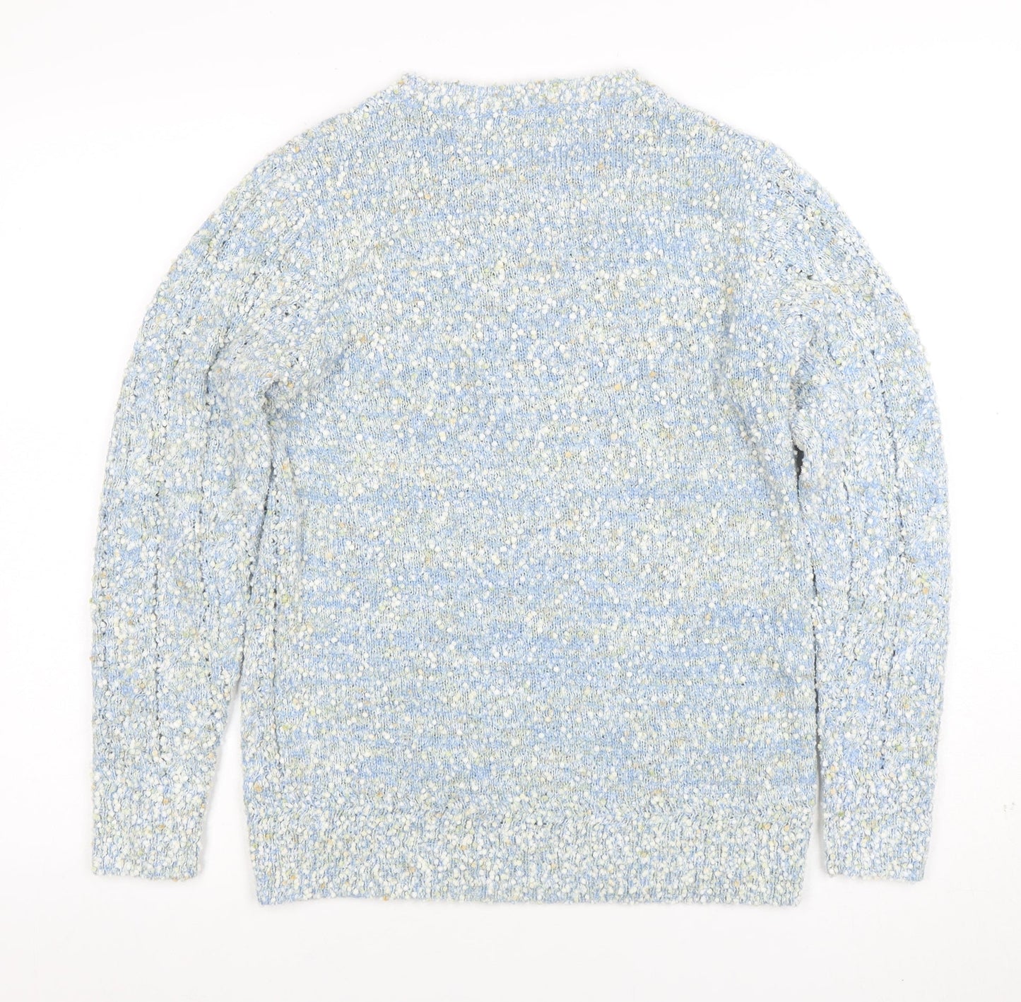 Isle Women's Blue Chunky-Knit Crew Neck Pullover Jumper Size S