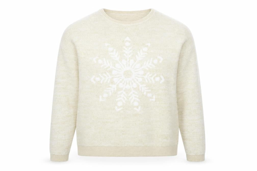 Limited Edition Women's Beige Size 10 Winter Snowflake Knit Jumper