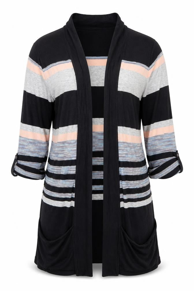Wallis Women's Multicoloured L Striped Open Front Cardigan