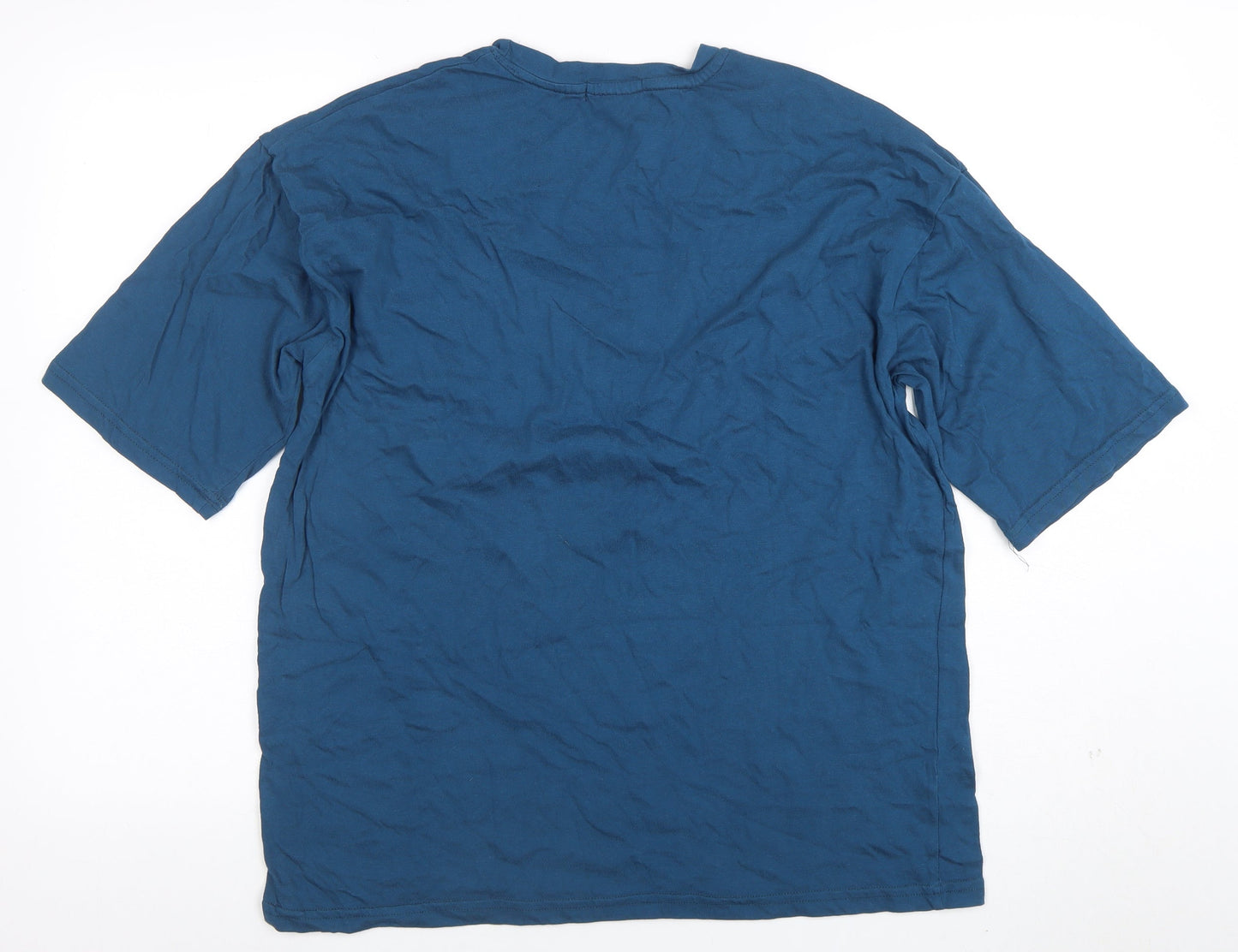 Alundance Basics Men Blue Chicago Bulls Graphic T-Shirt L Regular Fit