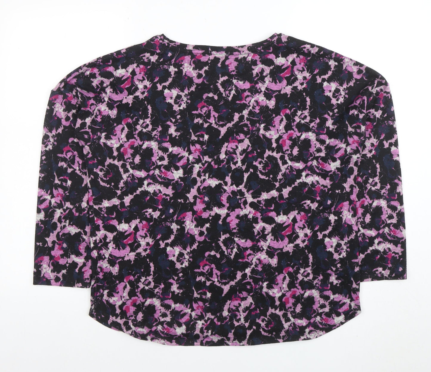 Nutmeg Women's Multicoloured Floral 3/4 Sleeve Jersey T-Shirt Size 14