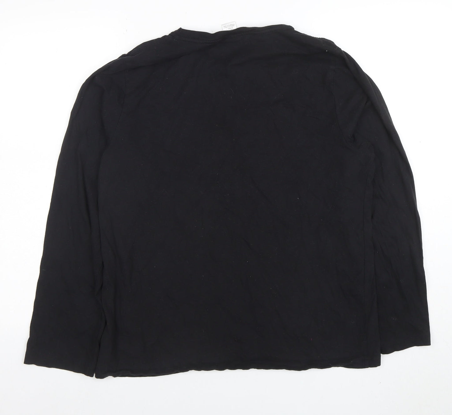 Calvin Klein Men's Black Long Sleeve Crew Neck Logo T-Shirt Size L