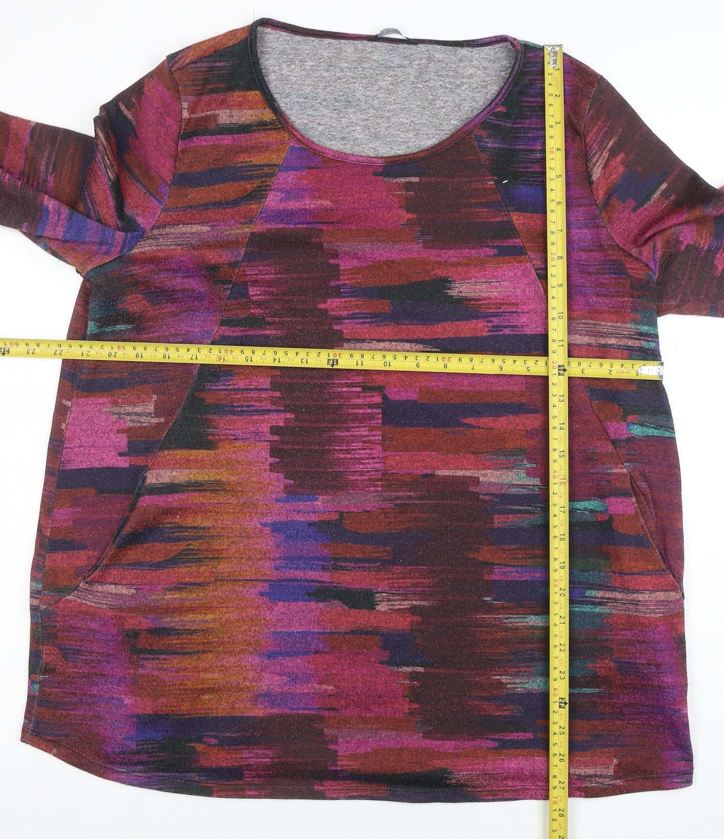 Roman Women’s Multicoloured Size 16 Tunic Top 3/4 Sleeve Scoop Neck