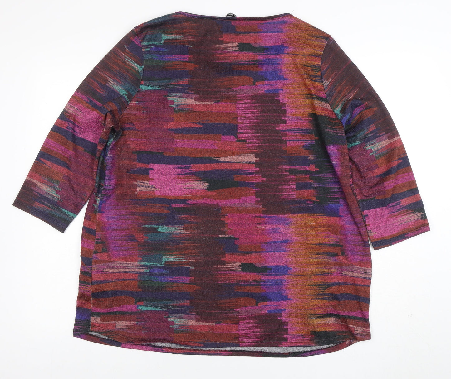 Roman Women’s Multicoloured Size 16 Tunic Top 3/4 Sleeve Scoop Neck