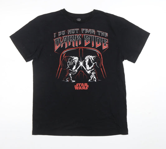 Pop! Tees Men’s Black Star Wars Darth Vader Graphic T-Shirt Medium
