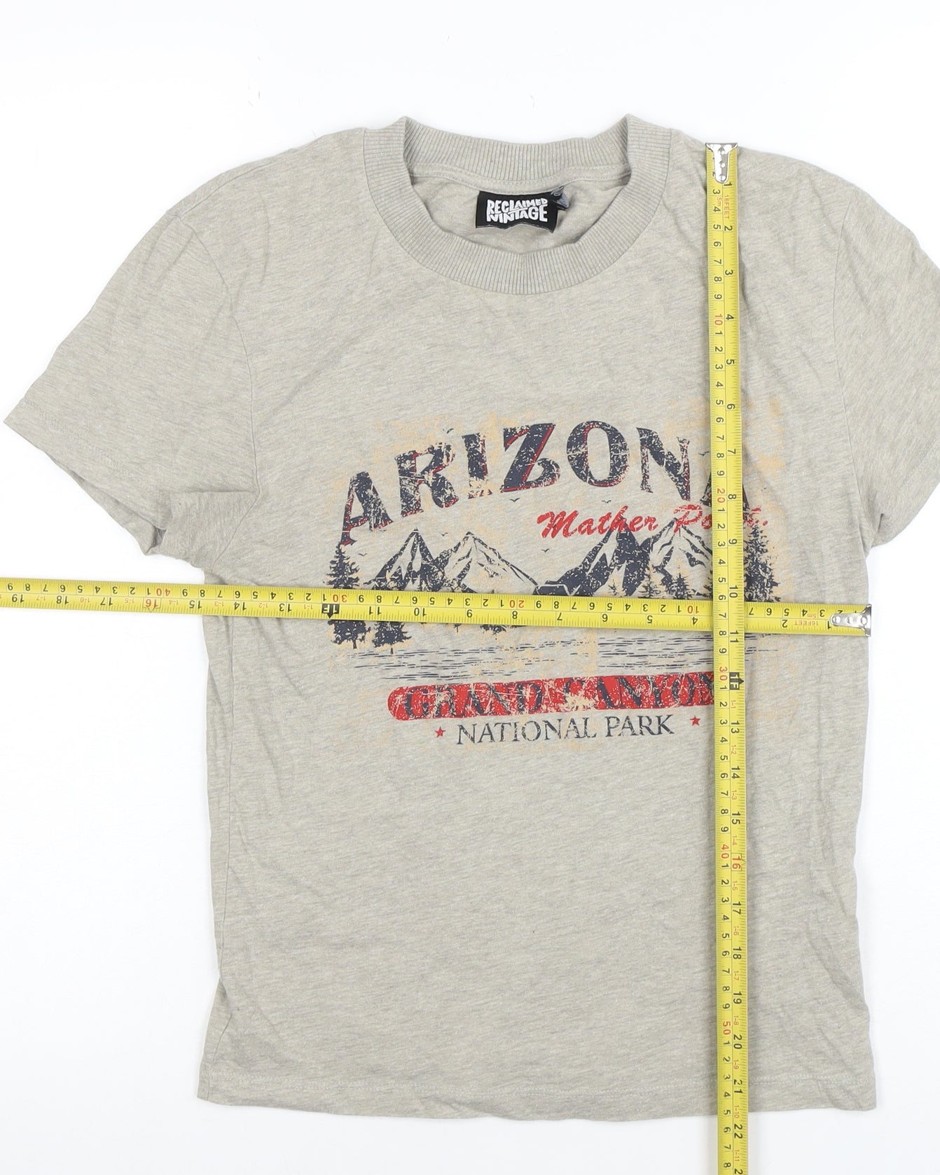 Reclaimed Vintage Womens Grey Arizona Graphic T-Shirt Size S