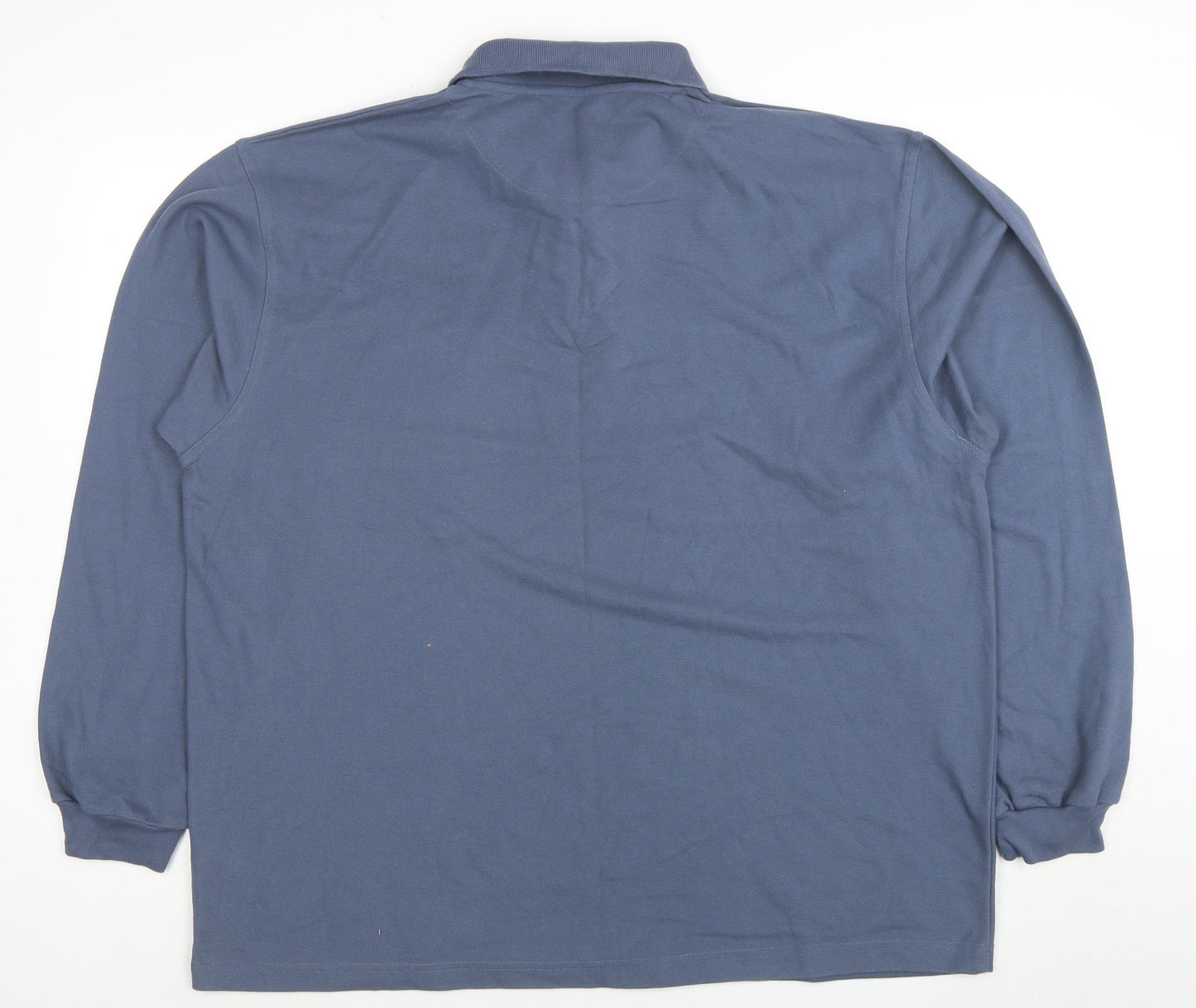 Hawkshead Men’s Blue Long Sleeve Cotton Polo Shirt Size L